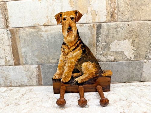 Airedale terrior wooden - airedale, hand